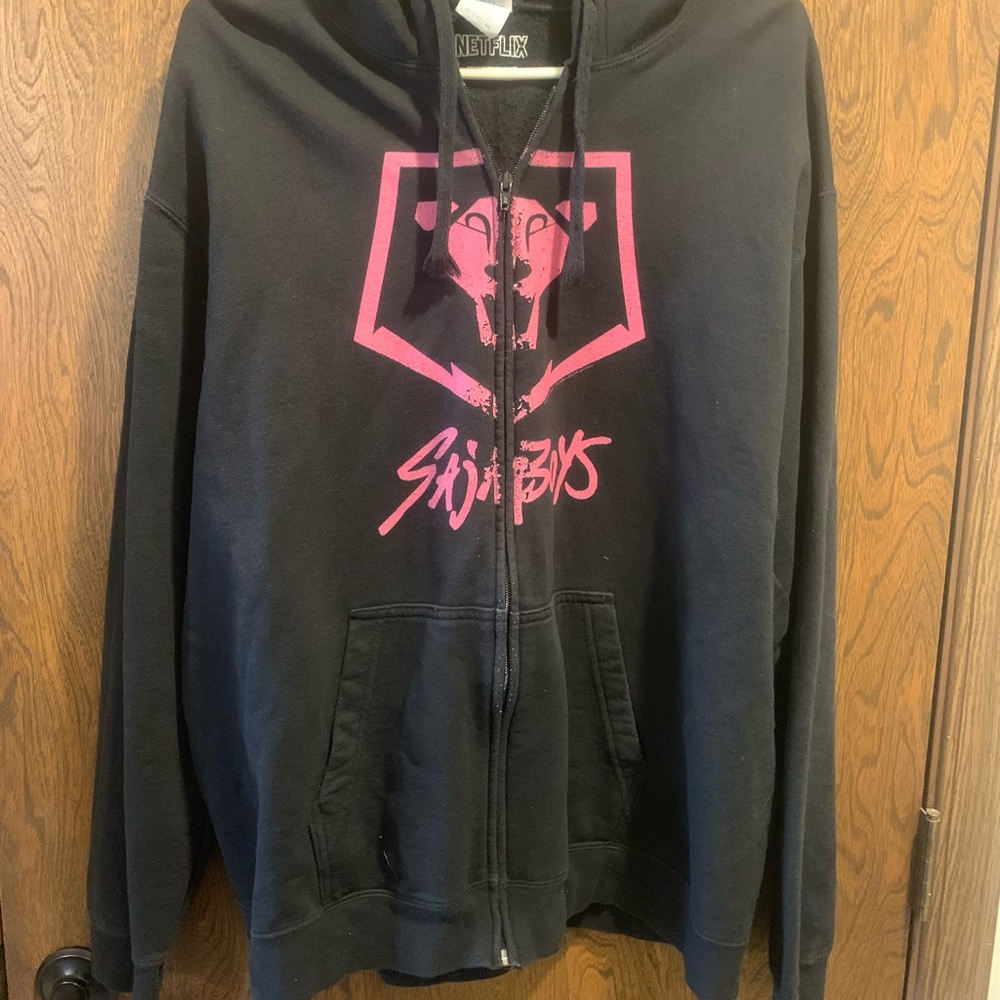 Netflix K Pop Demon Hunter hoodie Soza Boys  zip front size XL